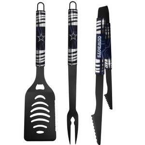 NEW SISKIYOU GIFTS dallas cowboys 3 pc tailgater bbq set in black